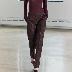 ZARA Moiré-patterned trousers from Zara's "ZW" collection burgundy Size M NWT